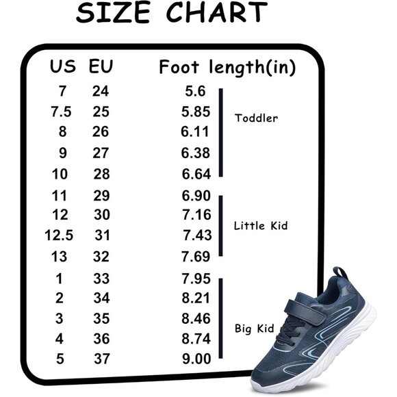 Kids Navy Blue Athletic Running School Shoes Sneakers for Little Kid/Big Kid - Picture 2 of 6